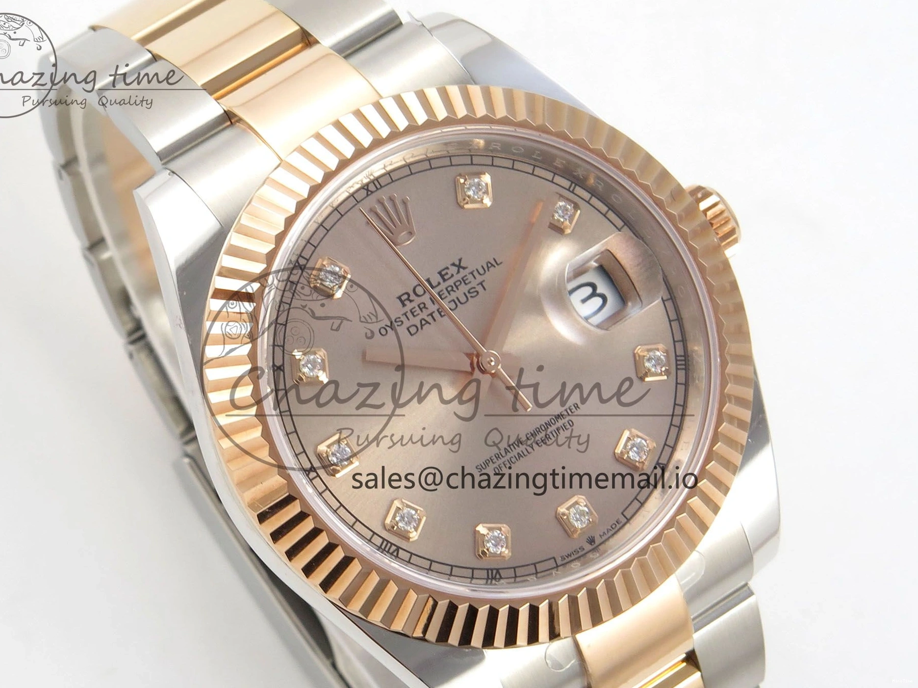 MiroTime 1218 Colorful DateJust 41 126331 SS RG ARF 1:1 Best Edition RG Diamonds Dial on Oyster Bracelet SH3235 (Weighted) 185